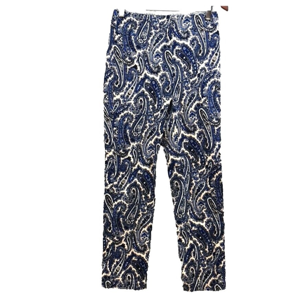 Diane Von Furstenberg Mid Rise Skinny Pant Trouser Barton Logo Bone Womens 2